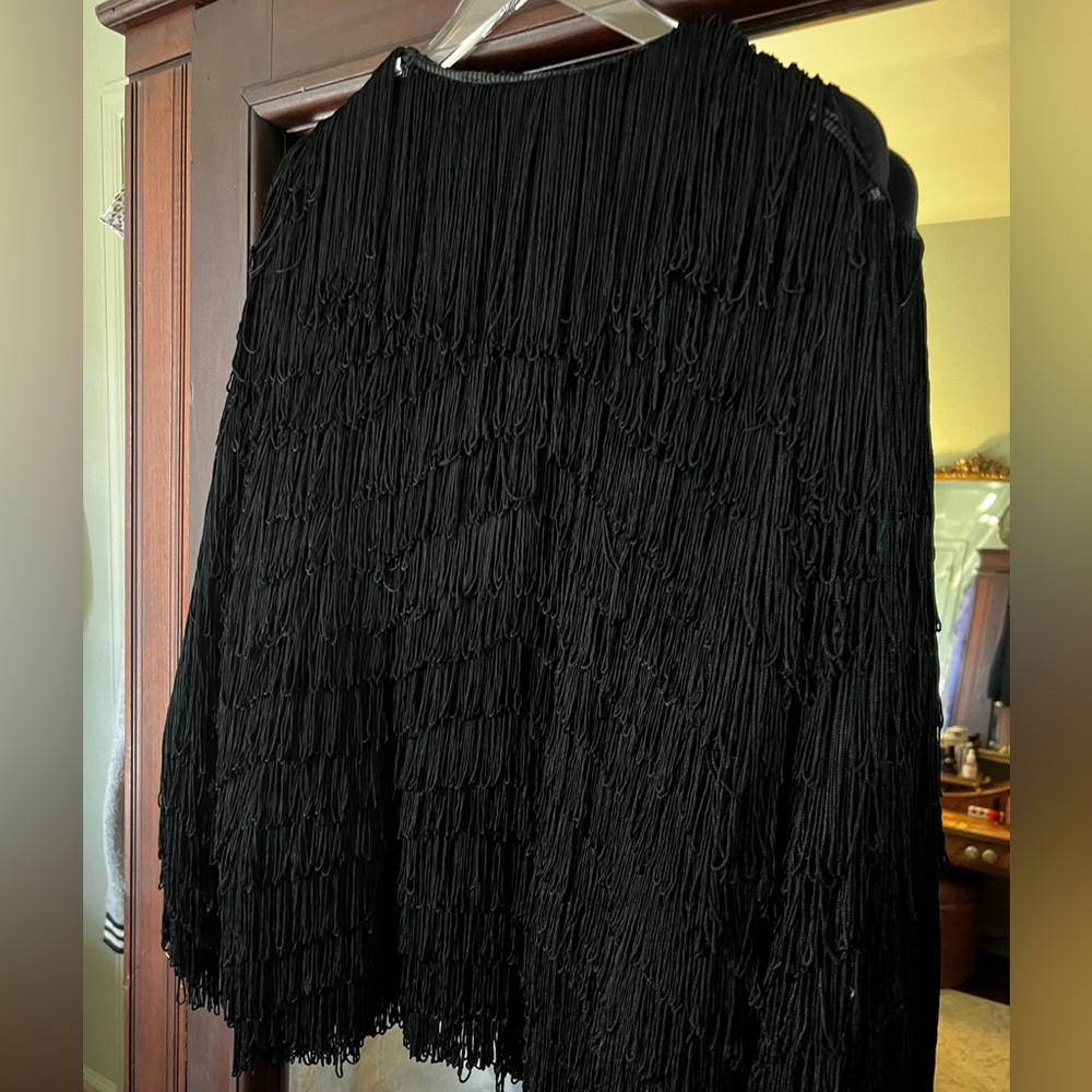 Anthropologie Black Fringe Jacket - Picture 4 of 6